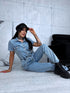 СИНИЙ ДЖИНСОВЫЙ брючный костюм "BLUE WEEKEND" LY107